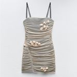 ZARA  3D Floral Tulle Dress NEW Photo 4