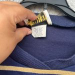 Sunny Co Clothing Sunny Sport vintage navy blue sweatshirt with gold stripes size Medium Photo 4