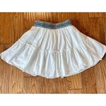Ramy Brook  Mickey white mini skirt with blue embroidered waist size 0 Photo 2