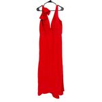 Mac Duggal 49454 Bow Shoulder V Neck Gown in Red Size 10 NWT Photo 1