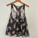 Kimchi Blue π¦ Urban Outfitters Grey Floral Razor Back Flowy Tank Top Medium Photo 1
