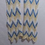 Crochet Cream Blue Open Knit Beach Festival Coverup Pull On Pants Size L Size L Photo 3