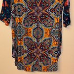 Anthropologie  Fig & Flower LARGE Navy Multicolor Floral Tunic Blouse Photo 11