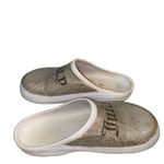 Juicy Couture White Crystal Embellished Rubber Clogs Mules Slip on Shoes crocs 9 Photo 4