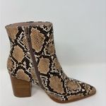 Raye Revolve Merit Size 6.5 High Heel Bootie Natural Snake Skin Embossed Photo 6