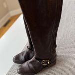 Me Too  Arctic Oxblood Dark Brown Leather Tall Riding Boots Gold Details Size 8 Photo 6