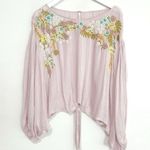 Free People up and away embroidered floral blouse size small Photo 4