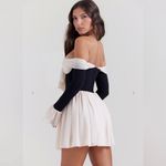 House Of CB Alana Black and Cream Long Sleeve Dress Photo 1