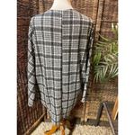 Riah Fashion Gray Open Plaid Cardigan with Pockets L Photo 8