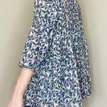 Creative Bee Blue Abstract Printed India Bohemian Open Light Cardigan Photo 2