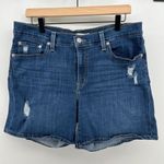 Levi's Women W32 Mid Length Mid-Rise Stretch Denim Shorts Medium Wash Jean Photo 0