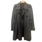 Ralph Lauren Womens  Trench Coat Collared Double Breasted Black Médium P Photo 1