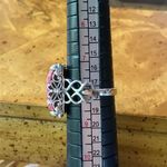 Norwegian Thulite Sterling Silver Cocktail Ring Size 8 Red Photo 7