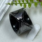 Glass art Silver and purple violet pink Statement Ring Photo 4