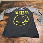 Nirvana  Ragland distressed long sleeve thin T shirt size small EDGY FEMININE Photo 2
