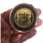 H&R Block Retirement Coin Pin Henry & Richard Bloch Round Vintage Gold Tone Photo 1