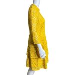 Alex Marie  Dress Womens 10 Golden‎ Yellow Nadia Tiered Lace Sheer Guipure Lace Photo 1