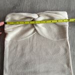 Fashion strapless cross front tube top lightweight knit Tan Size XS Photo 7