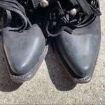 Liberty Black Western Fringe Studded Leather Boots size 7.5 Photo 4