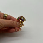 Joan Rivers Glam Finale Multicolor Crystal Gold Tone Bauble Ring Size US 7 RARE Photo 4