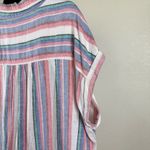 Orvis Multicolor Striped Linen Button Down Coastal Oversized Relaxed Fit Summer Photo 3