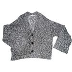 Frame  Oversized Marled Chunky Knit Cardigan Size Large Gray Black Sweater Button Photo 2