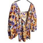 ZARA NWT  Camilla Puff Sleeve Mini Dress Size Medium Yellow Floral Long‎ Sleeve Photo 8