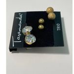 Taramanda Trio Earring Set Gold Studs‎ CZ Studs Gold Photo 2