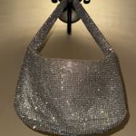 ASOS DESIGN 90s shoulder bag in silver diamante diamond rhinestone weaved y2k Photo 0