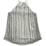 Joie  Silk Tank Top Womens XS White Silver Zelpha Striped Sheer‎ Blouse Silk Photo 1