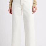 Slvrlake Ecru Cream White Tan Stitch Wide Leg Crop Ankle Fray Jeans 26 Photo 0