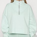 Sweaty Betty  Light Blue Quarter-Zip Sweater Photo 0