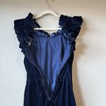 Handmade Vintage Velvet Blue Prom Event Wedding HOCO Drop Waist Ruffle regency costume xs Photo 6