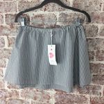 #118 NWT GRAY & WHITE Stripe Ticking Skater Skirt Gray Size XS Photo 1