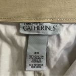 Catherines 2X Tan Star Print Cropped Chinos Relaxed Fit Summer Resortwear Photo 3