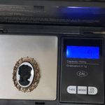 Vintage Unsigned Black Cameo Victorian Revival Brooch Photo 8