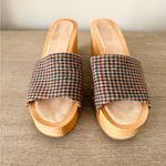 Veronica Beard  Hannalee Wood Platform Sandal in Multi Houndstooth- Size 8 Photo 1