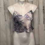 Timing  Marble Print Satin Cami Crop Top Size Small Photo 0