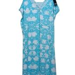 Badgley Mischka Studio Women's Nightgown XL Lace Trim Blue & White Floral NEW Photo 0