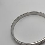 Monet Vintage Signed - Silver Tone Bangle Bracelet Etched Stripes Photo 8