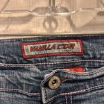 Vanilla Star Jeans VTG Y2K Low Rise Flare Jeans Vanilla Star Jr Size 7 Pink Stitches Rhinestones Photo 3