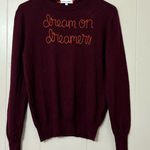 Lingua Franca “Dream On Dreamers” Cashmere Crewneck Burgundy Size S Red Photo 0