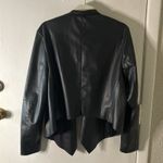 Charlie Paige Black Faux Leather Wing Collar Jacket XL Rocker Biker Goth Mobwife Photo 6