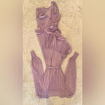 Elliatt NEW  Louise high low belted Ruffle lilac Gown Sz L Photo 5