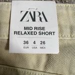 ZARA Mid Rise Relaxed Denim Shorts 4 Women’s Yellow Photo 3