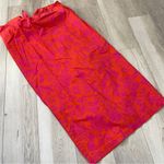 Ralph Lauren Skirt cotton floral tie front slit womens Orange Pink medium beach Photo 3