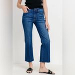 LETTER TO JULIET L.T.J. Sicily Dark Crop Flare Raw Hem Jeans Size 30 Blue Photo 1