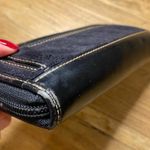 Juicy Couture Black White Velour Floral Embroidered Long Zip Wallet Photo 4