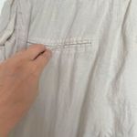 Mango MNG Womens Sz Small Pants High Rise Minimalist Beige Drawstring 100% Linen Photo 3