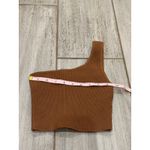 Aritzia Babaton  Sculpt Knit One-shoulder Cropped Tank XXS Mocha Brown Photo 4